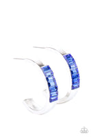 Bursting With Brilliance - Blue Hoop Earring