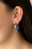 Bursting With Brilliance - Blue Hoop Earring