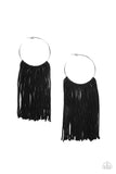 Flauntable Fringe - Black Hoop Earring