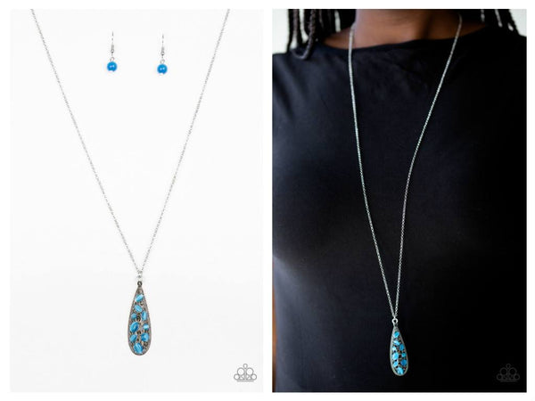 Teardrop Treasure - Blue Necklace