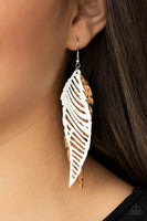 WINGING Off The Hook - White Earring