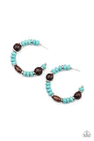 Definitely Down-To-Earth - Blue Hoop Earring