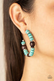 Definitely Down-To-Earth - Blue Hoop Earring