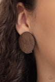 WOODWORK It - Brown Clip-on Earring