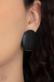 WOODWORK It - Black Clip-on Earring