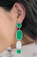 All Out Allure - Green Post Earring