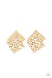 Square With Style - Gold Post Earring