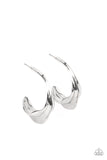 Modern Meltdown - Silver Hoop Earring