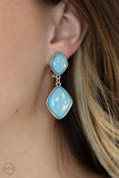 Double Dipping Diamonds - Blue Clip-on Earring