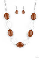 Beachside Boardwalk - Brown Necklace