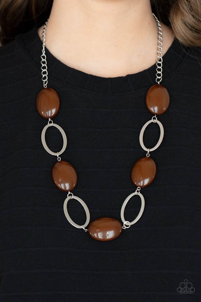 Beachside Boardwalk - Brown Necklace