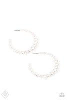 Glamour Graduate - White Hoop Earring