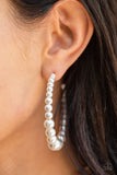 Glamour Graduate - White Hoop Earring