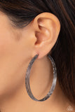 Candescent Curves - Black Hoop Earring