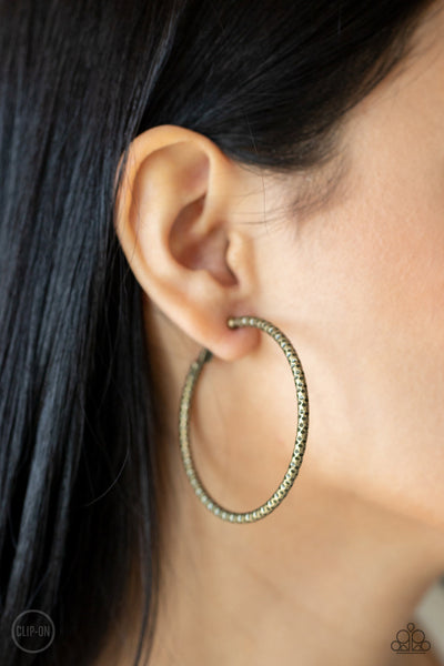 Subtly Sassy - Brass Clip-on Earring