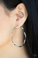 Radiantly Warped - Silver Hoop earring