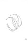 Rustic Curves - Silver Hoop Earring