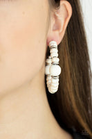 Definitely Down-To-Earth - White Hoop Earring