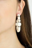 Definitely Down-To-Earth - White Hoop Earring