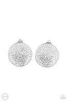 Drama on Demand - White Clip-on Earring