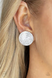 Drama on Demand - White Clip-on Earring