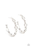 Swoon-Worthy Sparkle - White Hoop Earring