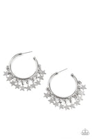 Happy Independence Day - Silver Hoop Earring