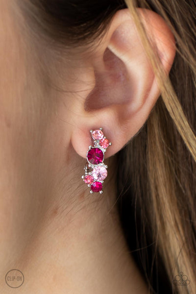 Cosmic Celebration - Pink Clip-on Earring