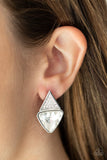 Risky Razzle - White Post Earring