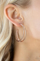 Rustic Curves - Rose Gold Hoop Earring