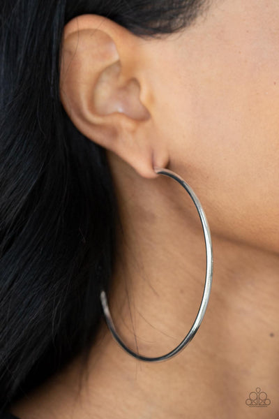 Mega Metro - Silver Hoop Earring