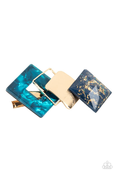 Geometrically Gatsby - Blue Hair Clip