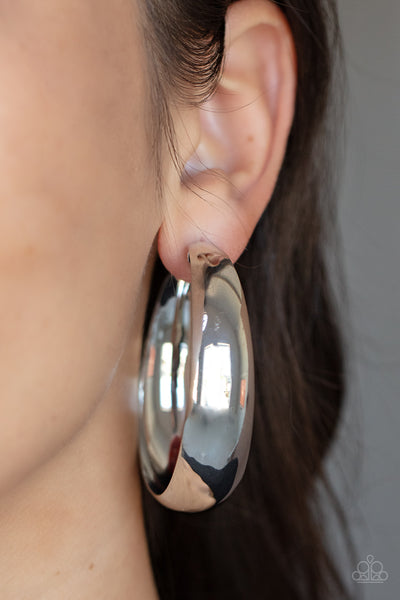 Flat Out Flawless - Silver Hoop Earring