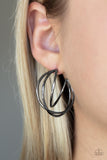 City Contour - Black Hoop Earring