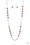 Tea Party Tango - Brown Necklace