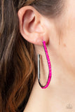 Beaded Bauble - Pink Hoop Earring