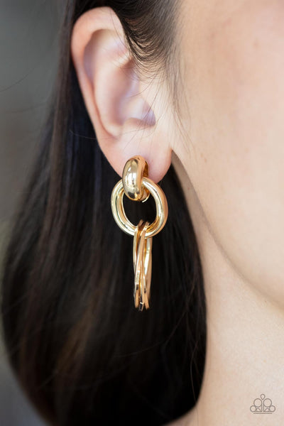 Dynamically Linked - Gold Post Earring