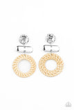 Woven Whimsicality - White Post Earring