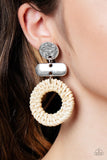 Woven Whimsicality - White Post Earring