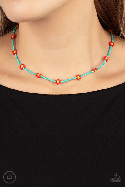 Colorfully Flower Child - Blue Choker