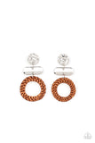 Woven Whimsicality - Brown Post Earring