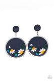 Embroidered Gardens - Blue Post Earring