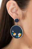 Embroidered Gardens - Blue Post Earring