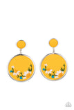 Embroidered Gardens - Yellow Post Earring