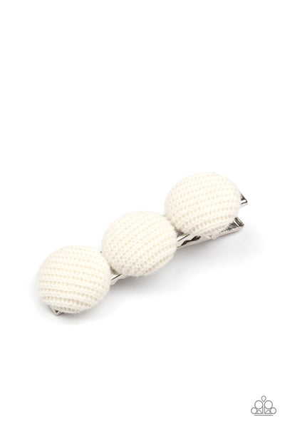 Cute as a Button - White Hair Clip