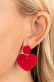 Just a Little Crush - Red Post Earring