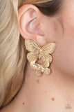 Blushing Butterflies - Gold Post Earring
