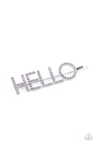Hello There - Purple Hair Clip