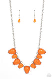 Pampered Poolside - Orange Necklace