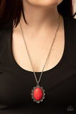Daisy Dotted Deserts - Red Necklace